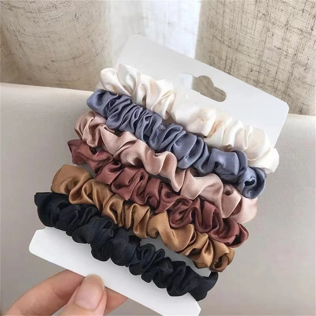 6pcs Satin Hair Scrunchies for Women - Softer Than Silk Scrunchies for Hair | Satin Scrunchies for Girls | fabbinventora.com