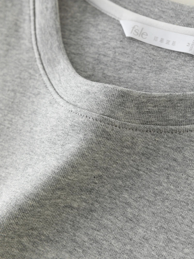 4 Colors Women Round Neck Casual Grey Summer T-Shirt Black Cotton Square Neck Short Sleeve Elastic Tees