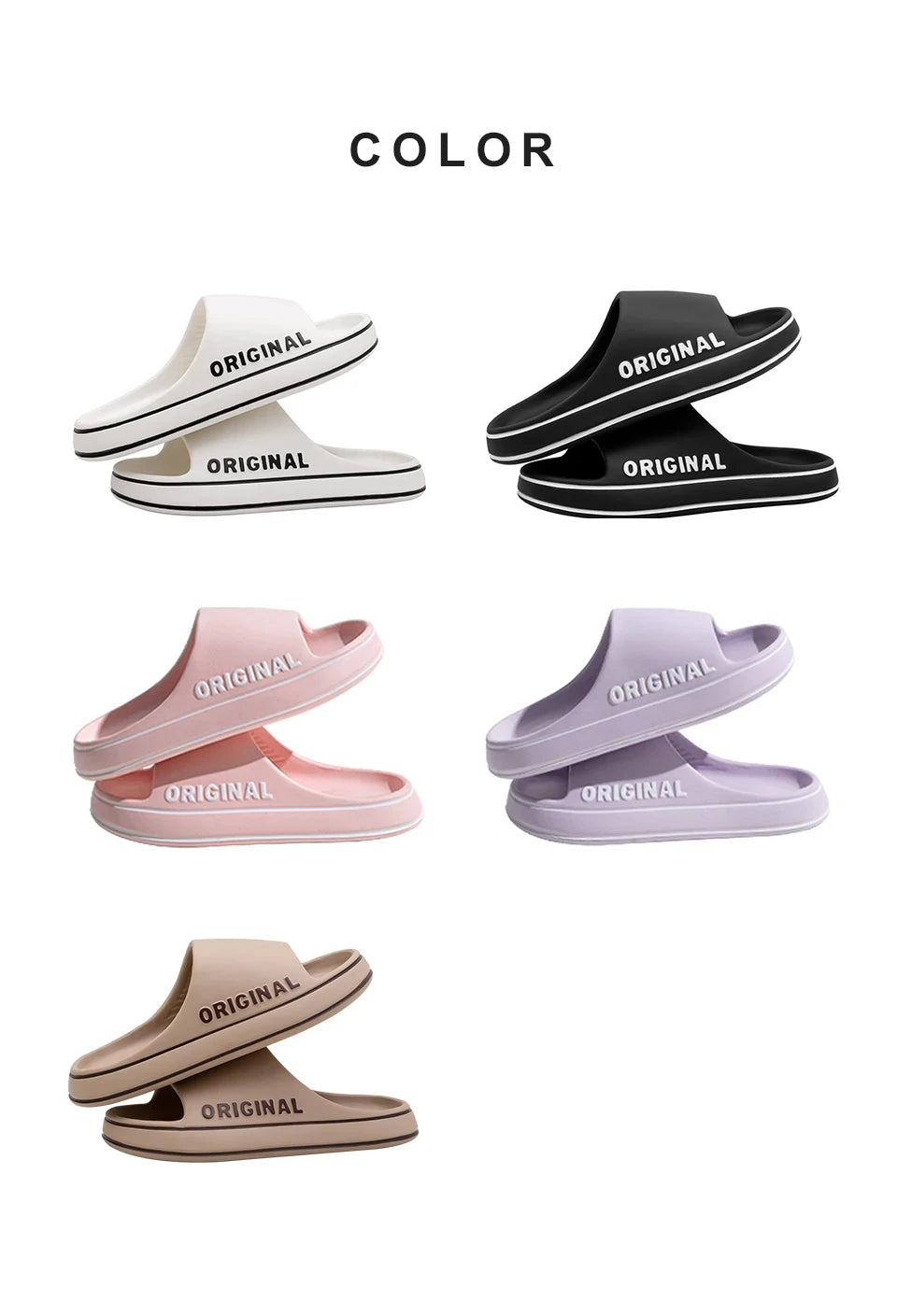 Feslishoet Women Letter Slippers Beach Slides Solid Color Mens Thick Sole Indoor Bathroom Anti Slip Shoes Summer Couple Sandals fabbinventora.com