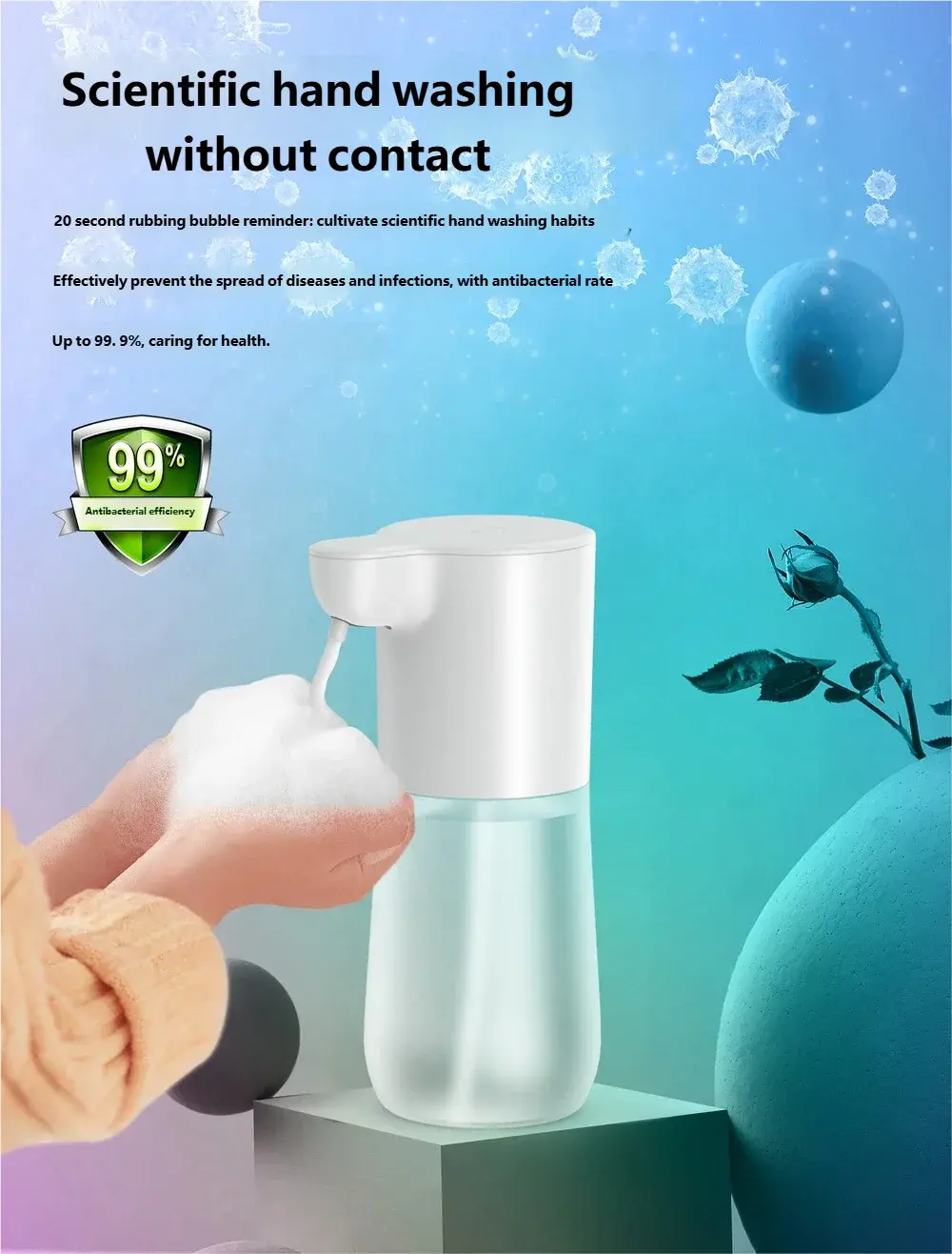 HOMEFISH Smart Sensor Automatic Soap Dispenser 350ml USB Charging Contactless Soap Foam Dispenser Hand Sanitizer Machine fabbinventora.com