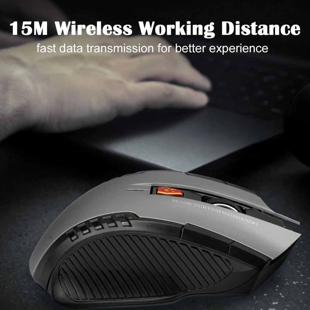 2.4G Wireless Mouse 1600DPI Optical Mouse Gamer for Computer 6 Buttons Wireless Mice with USB Receiver for PC Laptop Accessories fabbinventora.com