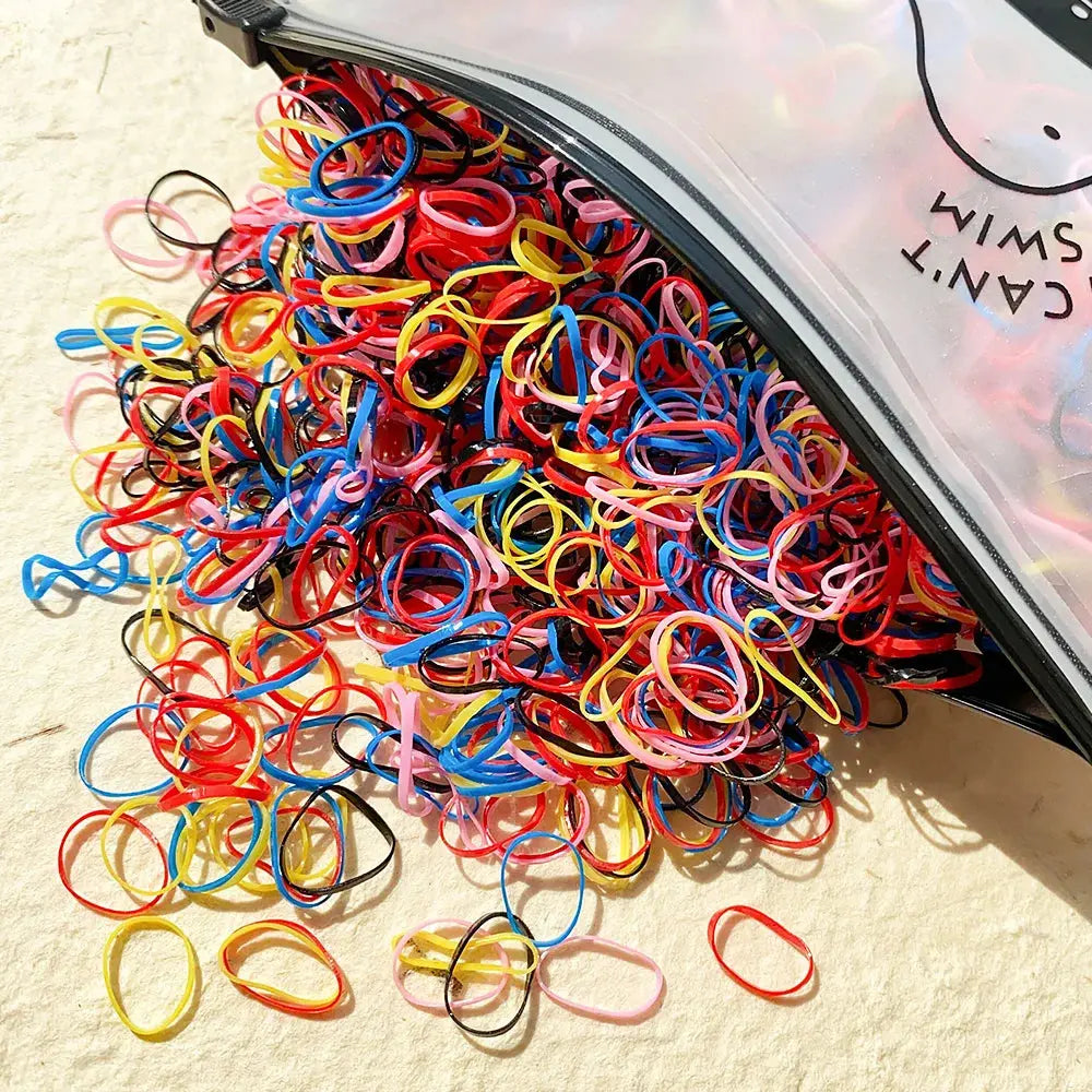 500/1000/2000pcs Girls Colourful Disposable Rubber Band Hair Ties Headband Children Ponytail Holder Bands Kids Hair Accessories fabbinventora.com