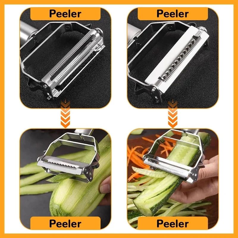 Kitchen Vegetable Peeler Stainless Steel Melon Planer Double-Head Peeler Household Multiple-Function Fruit And Vegetable Peeler fabbinventora.com