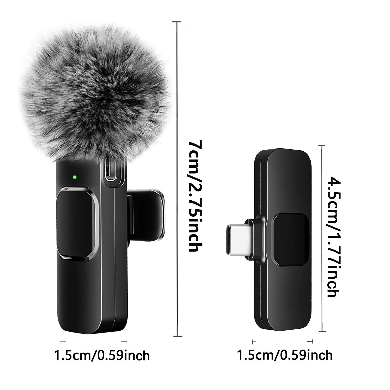 K60 NEW Wireless Lavalier Microphone Audio Video Recording Mini Mic For iPhone Android Laptop Gaming Mobile Phone Microphone fabbinventora.com