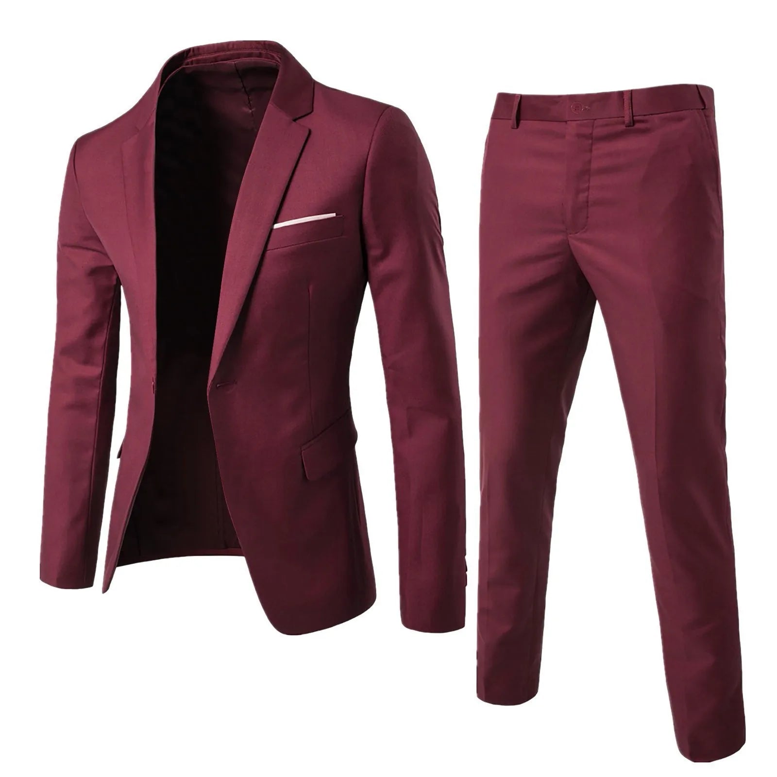 Men's Suit Set Business Formal Two-piece Set Slim Fit Small Suit Jacket Western Pants Wedding Dress Groomsman Suit fabbinventora.com