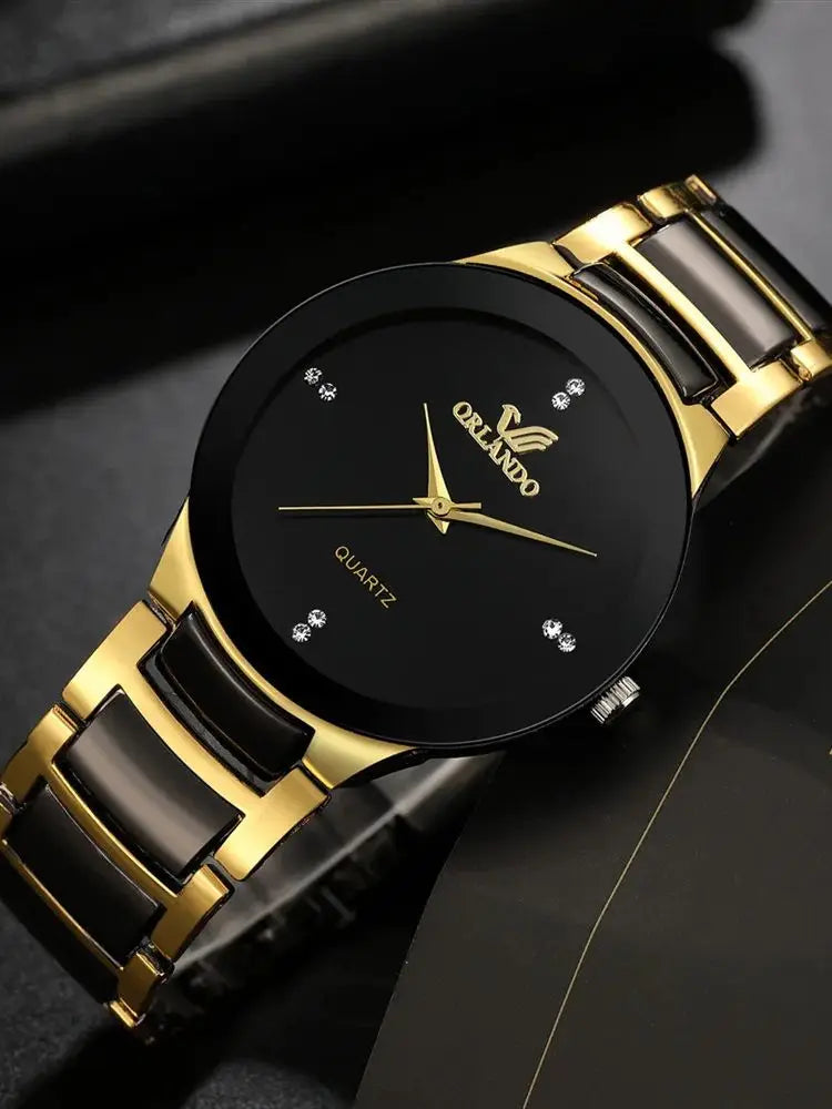 hot sale black dial steel quartz men business watch fabbinventora.com