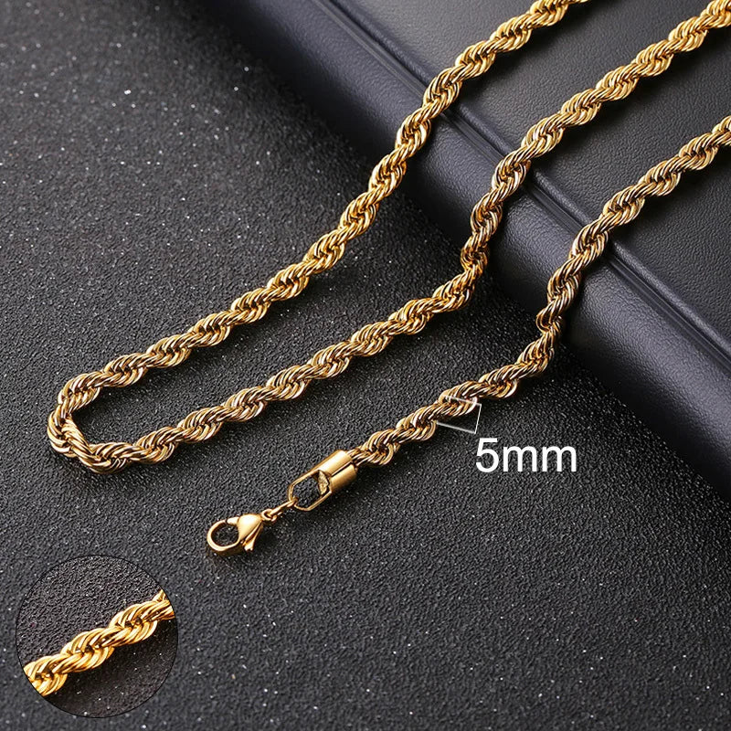 Vnox Cuban Chain Necklace for Men Women,Basic Punk Stainless Steel Curb Link Chain Chokers,Vintage Gold Color Solid Metal Collar fabbinventora.com