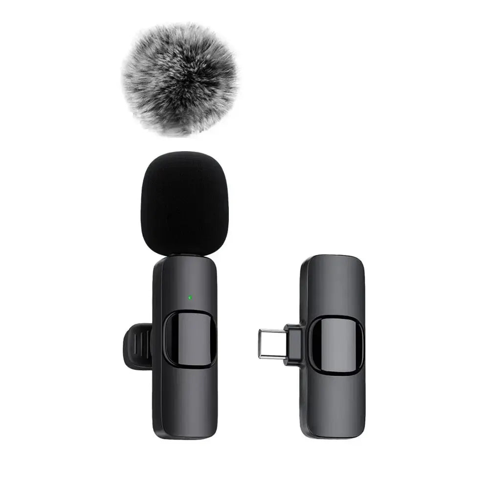 K60 NEW Wireless Lavalier Microphone Audio Video Recording Mini Mic For iPhone Android Laptop Gaming Mobile Phone Microphone fabbinventora.com