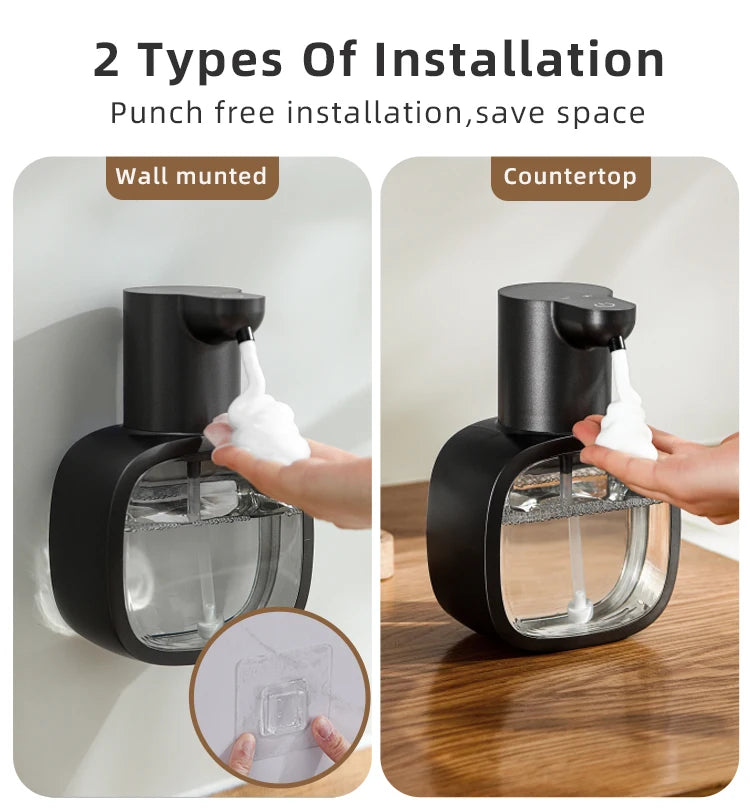 New Wall Mounted Automatic Soap Dispenser Foam Smart Hand Washing Machine 500ml Liquid Rechargeable Bathroom Induction Sensor fabbinventora.com