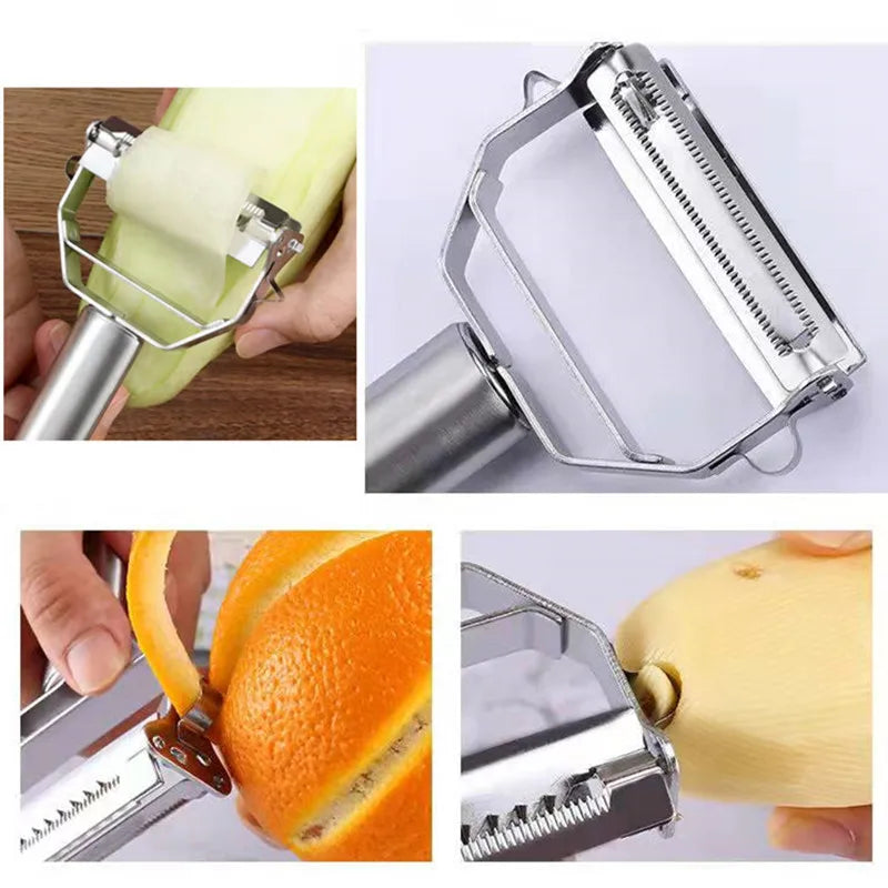 Kitchen Vegetable Peeler Stainless Steel Melon Planer Double-Head Peeler Household Multiple-Function Fruit And Vegetable Peeler fabbinventora.com