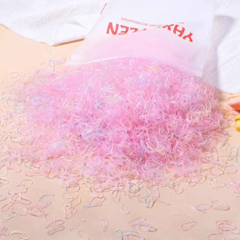 500/1000/2000pcs Girls Colourful Disposable Rubber Band Hair Ties Headband Children Ponytail Holder Bands Kids Hair Accessories fabbinventora.com