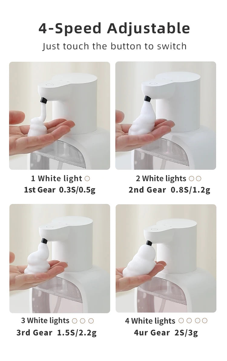 Wall mounted automatic foam soap dispenser with sensor and rechargeable battery