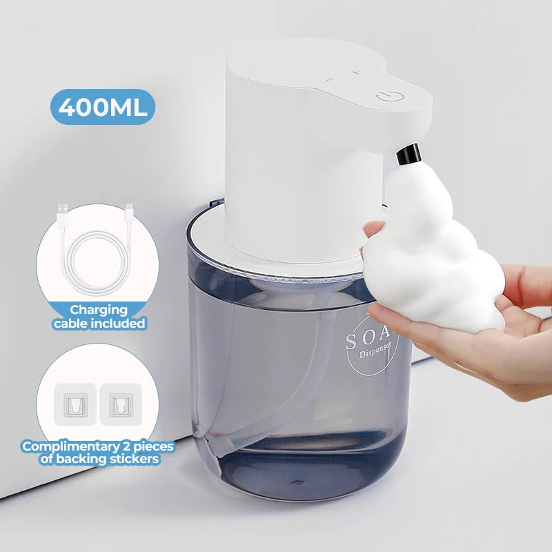 Wall mounted automatic foam soap dispenser with sensor and rechargeable battery