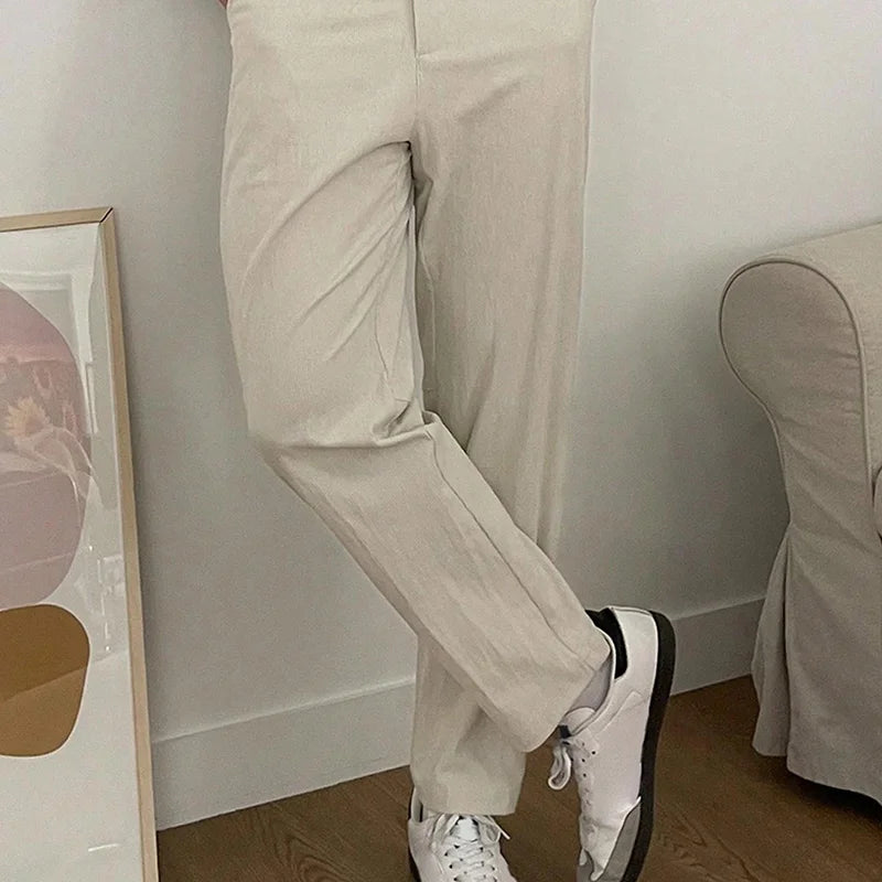 New Men's Drapey Dress Pants, Slightly Tapered, Loose Fit, Korean Style, Elegant and Casual, Solid Color, with a High-End Drape Effect fabbinventora.com
