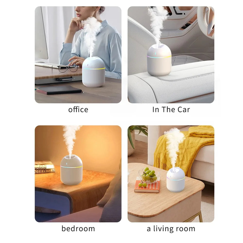 270ML Air Humidifier Cool Mist Aroma Diffuser LED Night Light  power-off protect USB Humidificador For Home Office fabbinventora.com