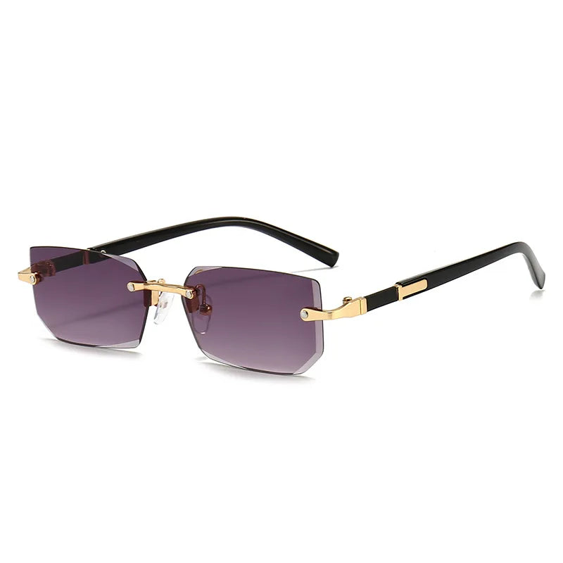 Rimless Sunglasses Rectangle Fashion Popular Women Men Shades Small Square Sun Glasses For Female Male Summer Traveling Oculos fabbinventora.com