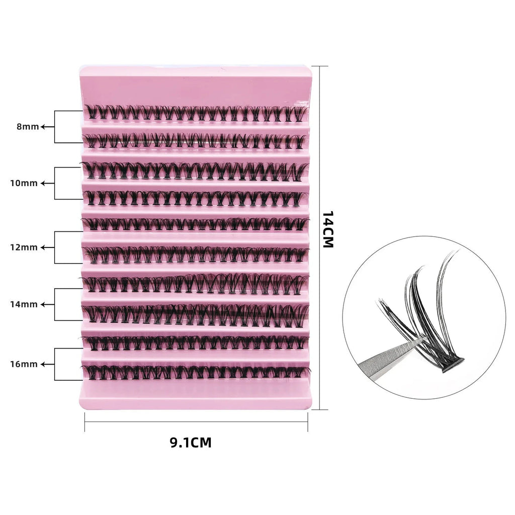 MJ Individual Lashes 8-16mm 200pcs Cluster Lashes Natural Look Mixed Tray DIY Eyelash Extension Volume Lash Clusters Eyelashes fabbinventora.com