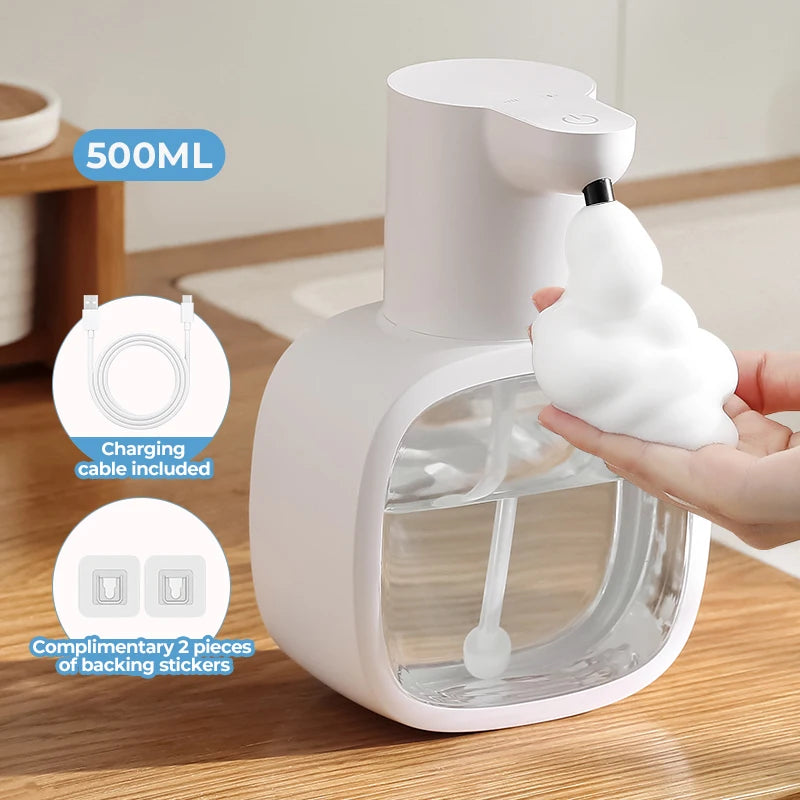 Wall mounted automatic foam soap dispenser with sensor and rechargeable battery