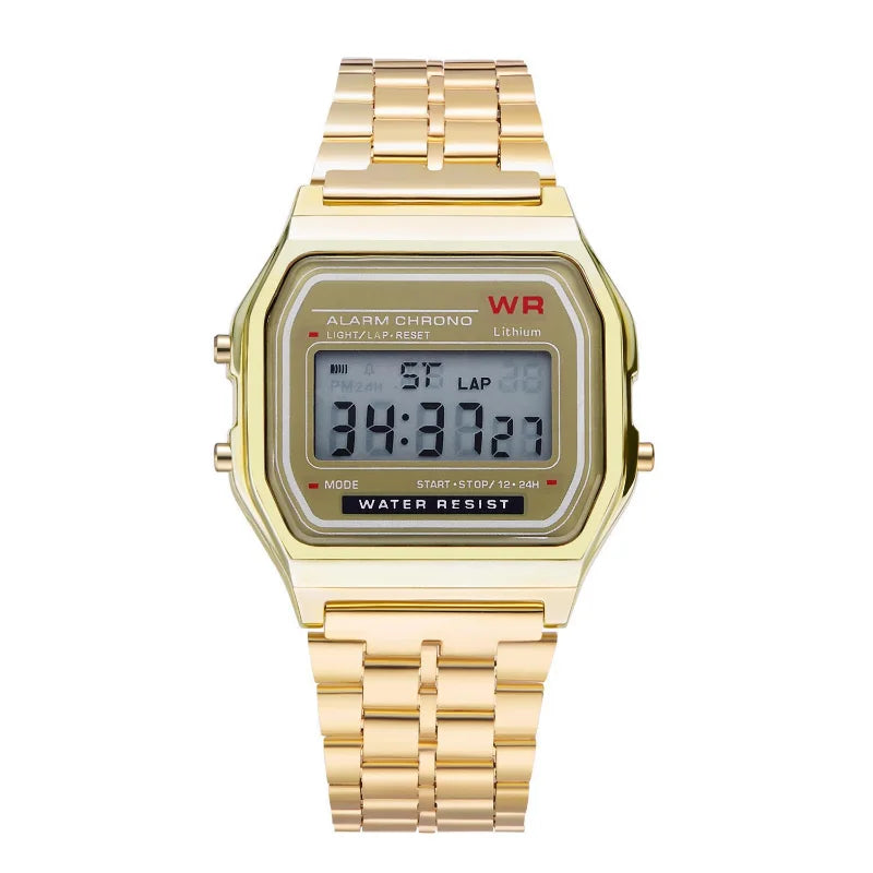 F91W Non-Waterproof Steel Band Watch For Women, Men, Business Clock, Multi-Functional LED Digital Sports Watch, Electronic Clock fabbinventora.com
