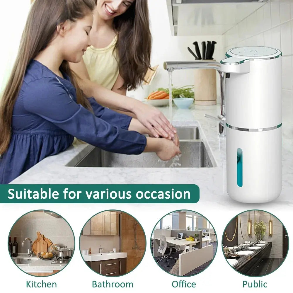 Automatic Soap Dispenser Touchless Foaming Soap Dispenser 380ml USB Rechargeable Electric 4 Level Adjustable Foam Soap Dispenser fabbinventora.com
