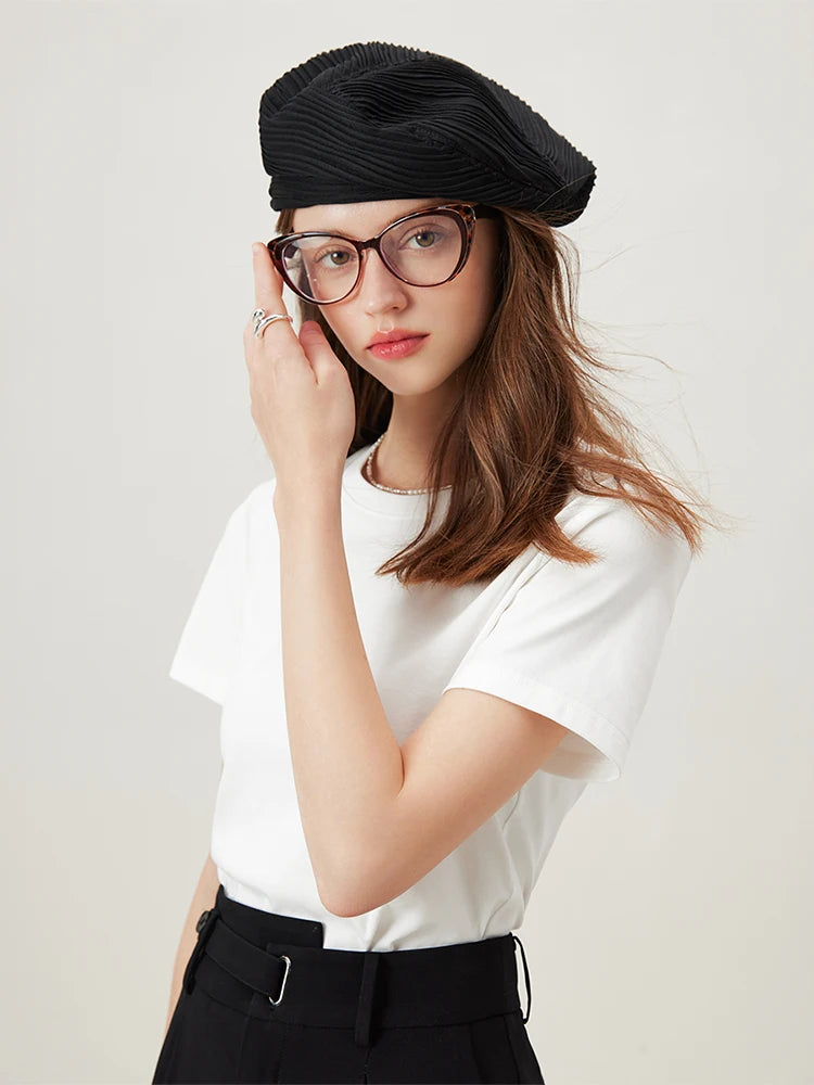 4 Colors Women Round Neck Casual Grey Summer T-Shirt Black Cotton Square Neck Short Sleeve Elastic Tees