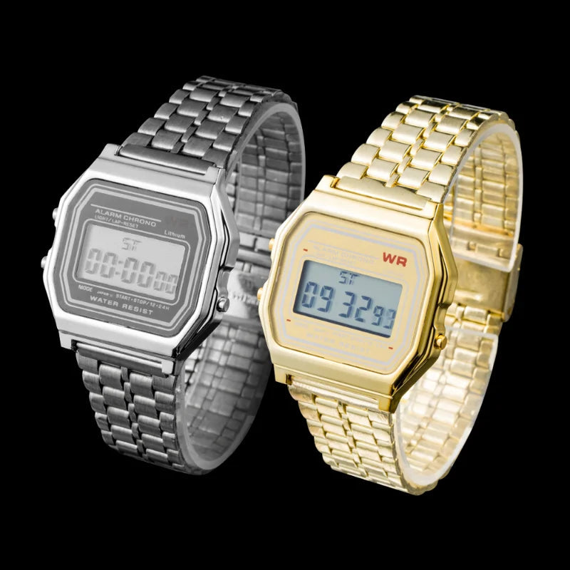 F91W Non-Waterproof Steel Band Watch For Women, Men, Business Clock, Multi-Functional LED Digital Sports Watch, Electronic Clock fabbinventora.com