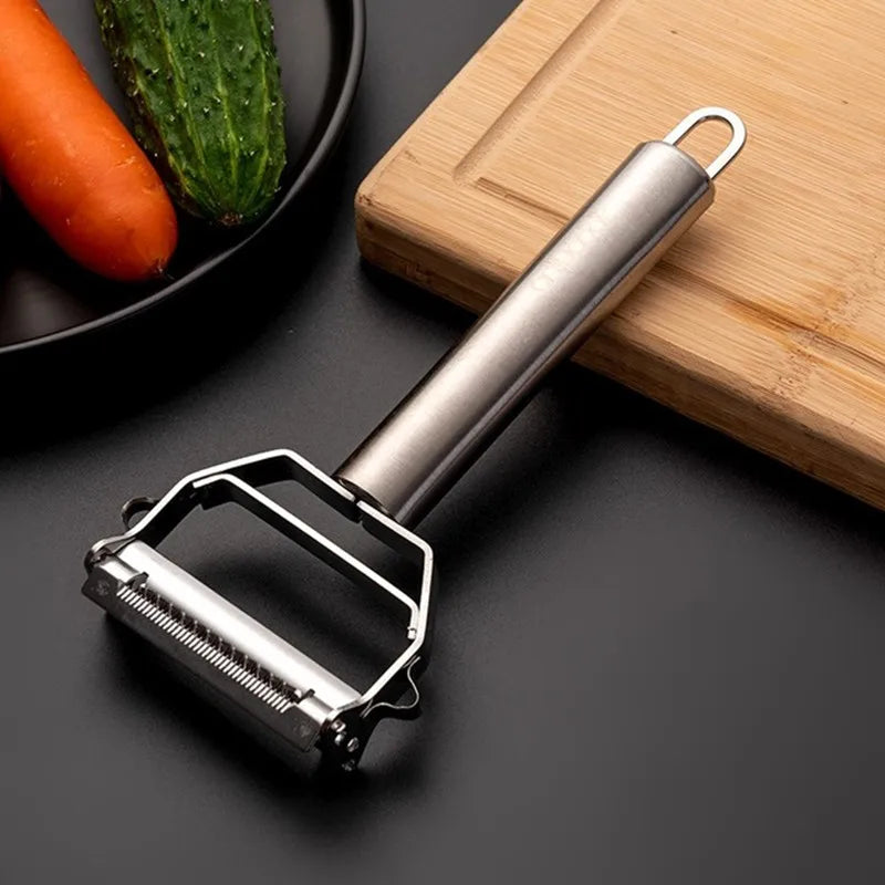 Kitchen Vegetable Peeler Stainless Steel Melon Planer Double-Head Peeler Household Multiple-Function Fruit And Vegetable Peeler fabbinventora.com
