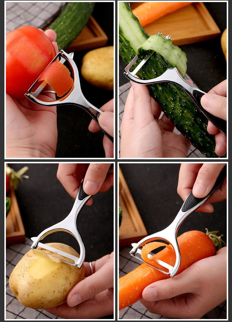 1PC Stainless Steel Vegetable Peeler Potato Peeler Multi-function Carrot Grater Fruit Tools Kitchen Accessories Cuisine Pelador fabbinventora.com