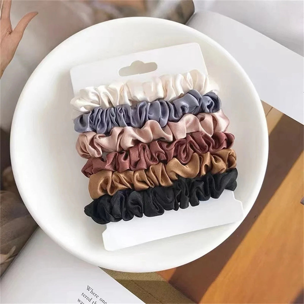 6pcs Satin Hair Scrunchies for Women - Softer Than Silk Scrunchies for Hair | Satin Scrunchies for Girls | fabbinventora.com