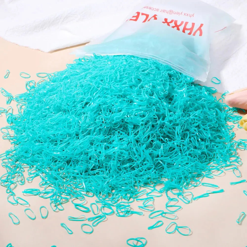 500/1000/2000pcs Girls Colourful Disposable Rubber Band Hair Ties Headband Children Ponytail Holder Bands Kids Hair Accessories fabbinventora.com