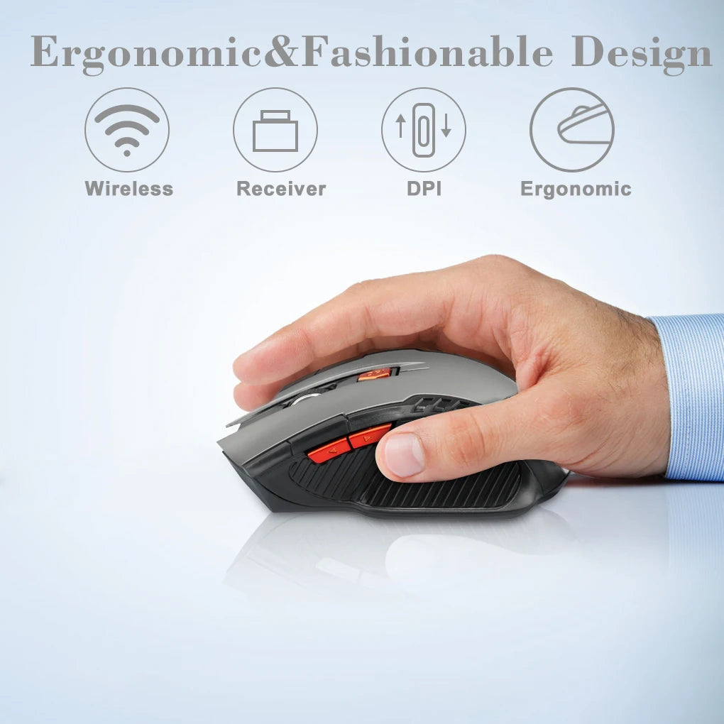 2.4G Wireless Mouse 1600DPI Optical Mouse Gamer for Computer 6 Buttons Wireless Mice with USB Receiver for PC Laptop Accessories fabbinventora.com