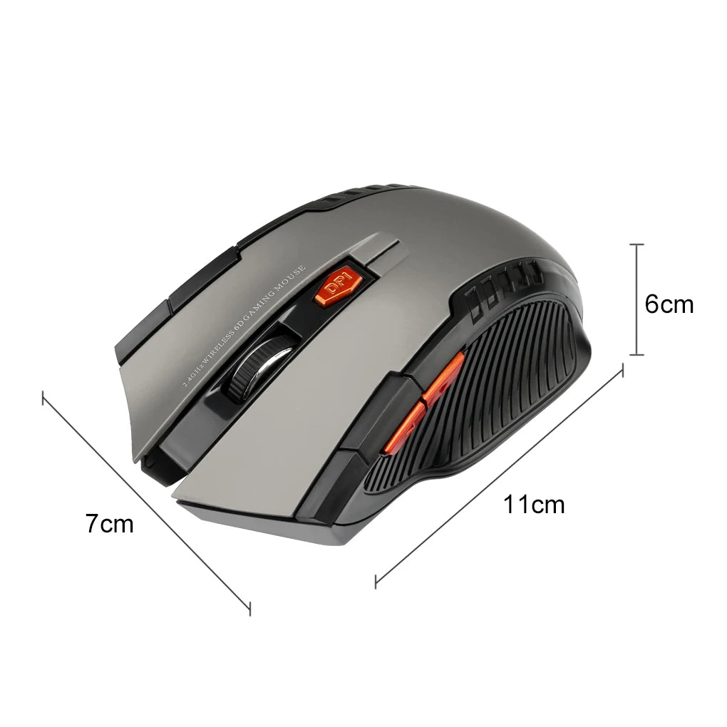 2.4G Wireless Mouse 1600DPI Optical Mouse Gamer for Computer 6 Buttons Wireless Mice with USB Receiver for PC Laptop Accessories fabbinventora.com