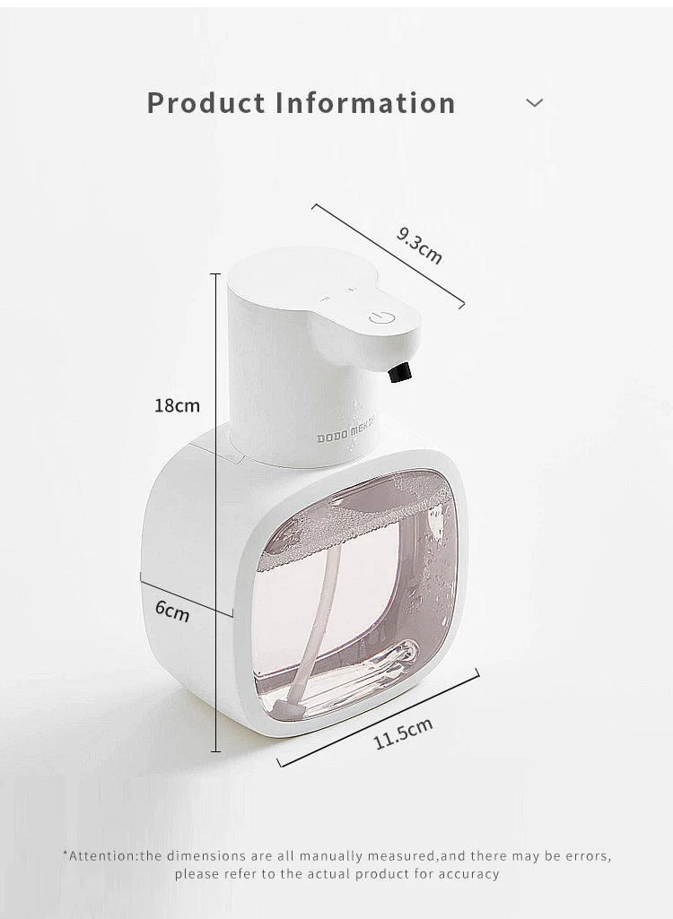 Wall mounted automatic foam soap dispenser with sensor and rechargeable battery