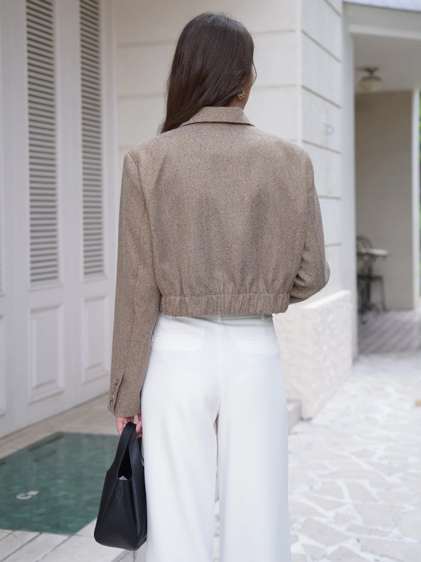 2025 Fall / Autumn New Women Fashion Basic Wool Cropped Jacket Short Coat fabbinventora.com