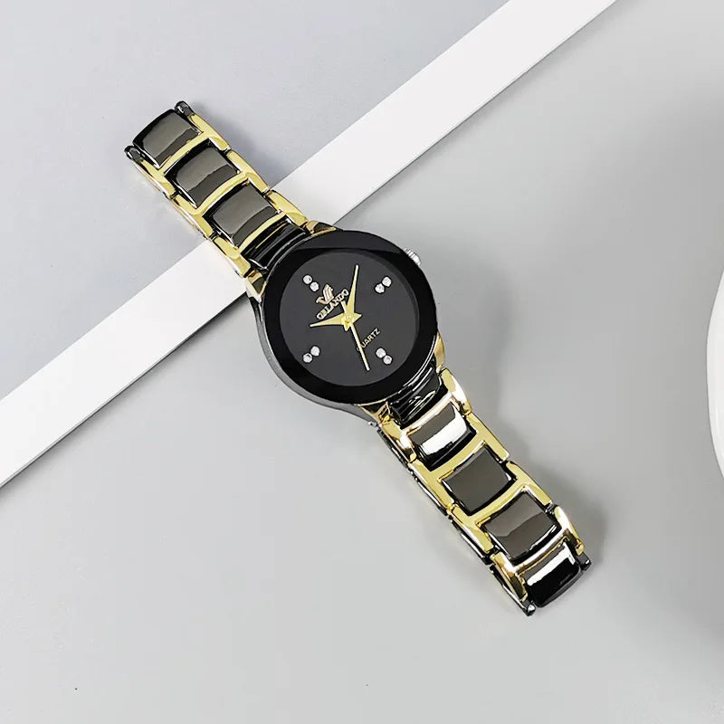 hot sale black dial steel quartz men business watch fabbinventora.com