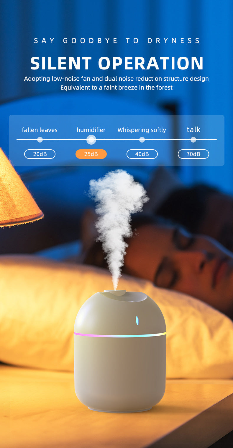 270ML Air Humidifier Cool Mist Aroma Diffuser LED Night Light  power-off protect USB Humidificador For Home Office fabbinventora.com